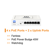 WI-TEK WIKING 4 PORTS POE SWITCH